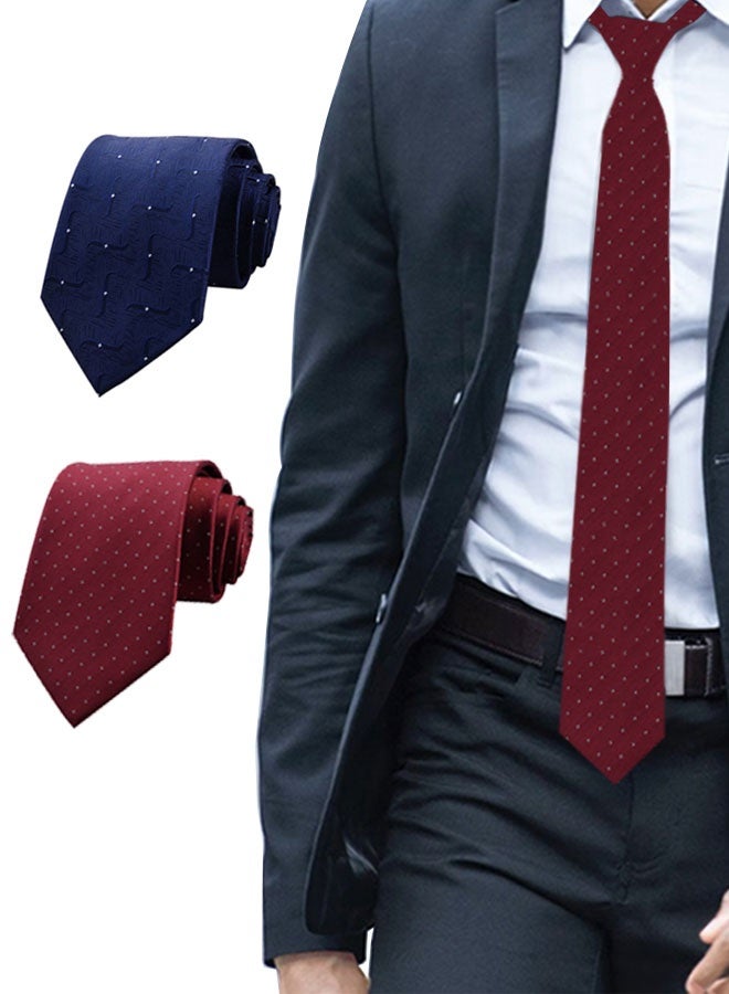 HOOTO 2pcs lace up ties Set for Men Adjustable Men's Pretied Neckties on Tie - Image 1